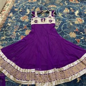 Indian tunic set with scarf and raw silk leggings.